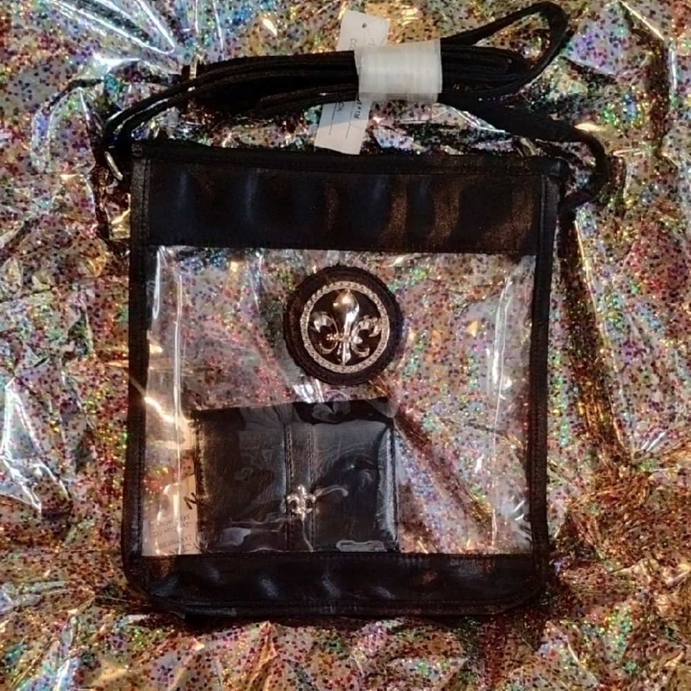 Clear Crossbody Bag with Black Trim